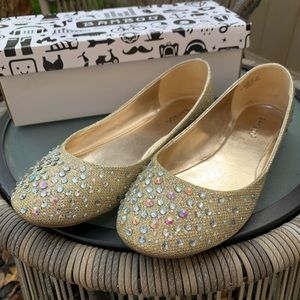 Francescas Bamboo Gold Bling Rhinestone Flats 💗🎀